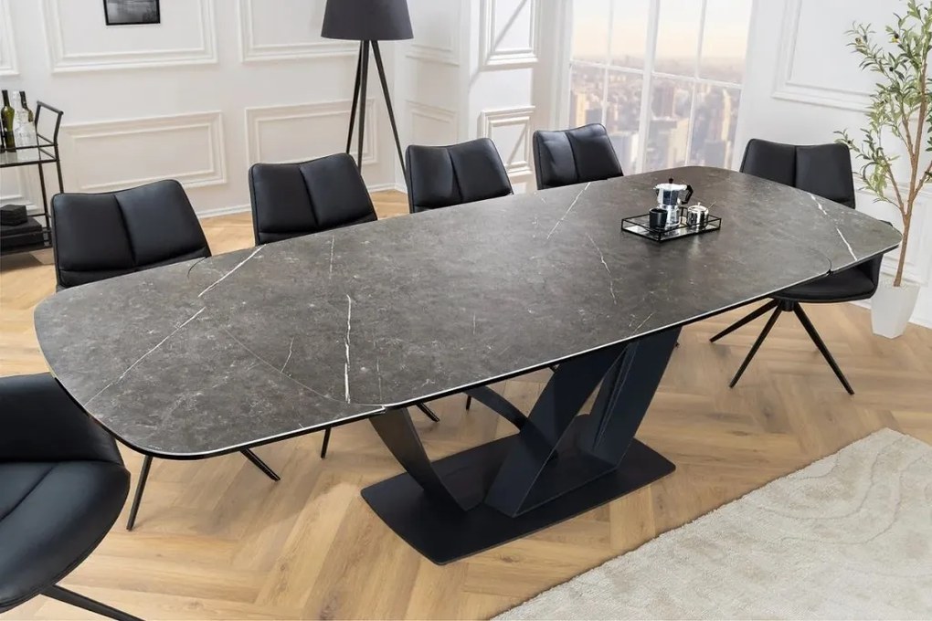 Masa Extensibila cu Blat Ceramic, Grafit, PAPILLON 180-220-260cm