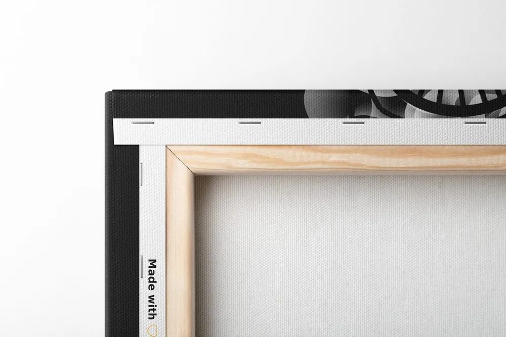 Tablou Mandala sănătății în design alb-negru