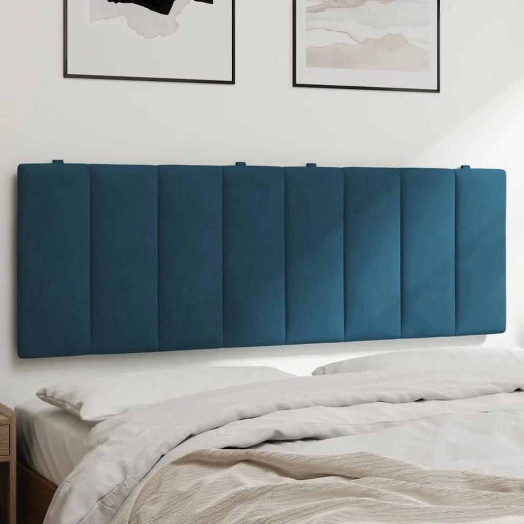 374673 vidaXL Pernă tăblie de pat, albastru, 140 cm, catifea
