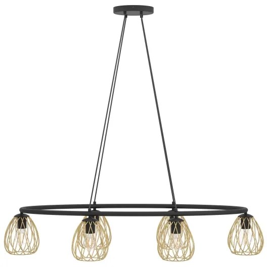 Lustră pe cablu Eglo 390092 JAZMINIA 6xE27/40W/230V negru/auriu