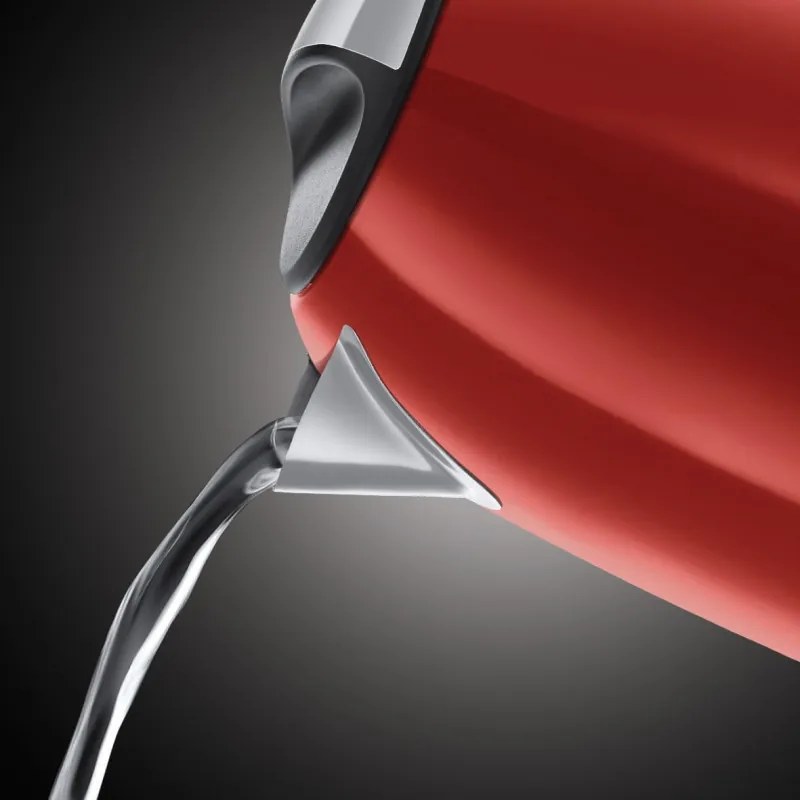Cana electrica Russell Hobbs Colours Plus Flame Red 20412-70, 2400 W, 1,7 l, Fierbere rapida, Element de incalzire ascuns, Baza rotativa la 360°, Indicator, Rosu