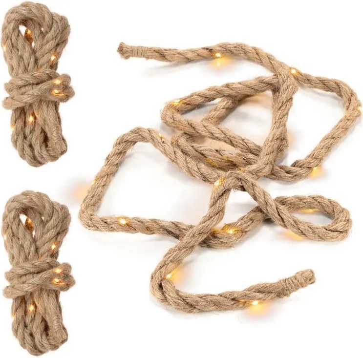 Set frânghie decorativă cu LED-uri, 25 LED-uri, alb cald, 3