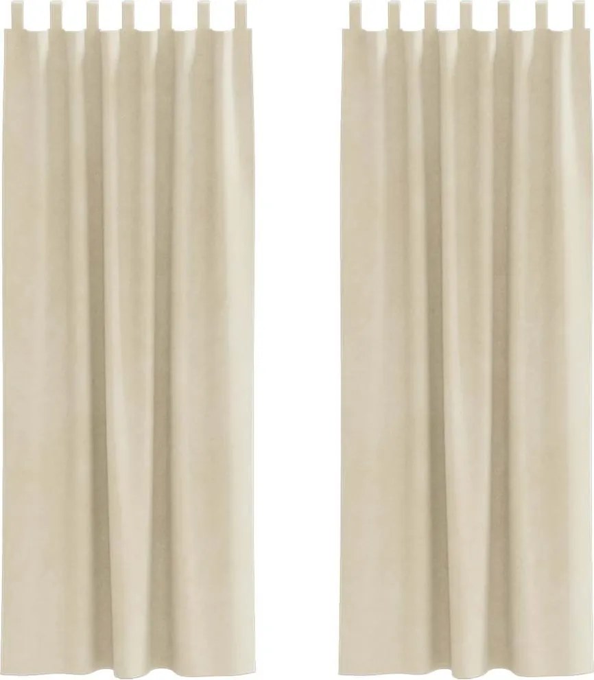 vidaXL Perdele opace 2 pcs Crem 140 x 260 cm Catifea