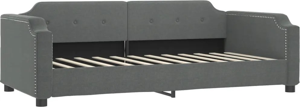 vidaXL Pat de zi, gri închis, 90x200 cm, material textil