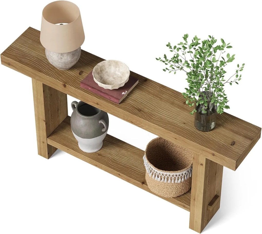 MAM20 - Masa Consola din Lemn, 160 cm, masuta hol, living, dining, dormitor - Maro
