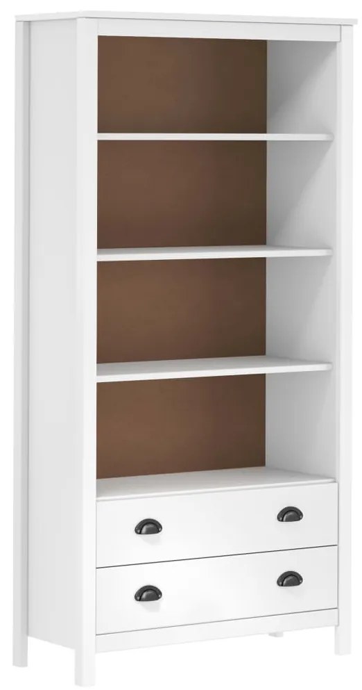 289008 vidaXL Bibliotecă Hill Range, alb, 85x37x170,5 cm, lemn masiv de pin