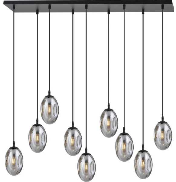 Lustră pe cablu ASTRAL 9xE14/10W/230V negru/fumuriu
