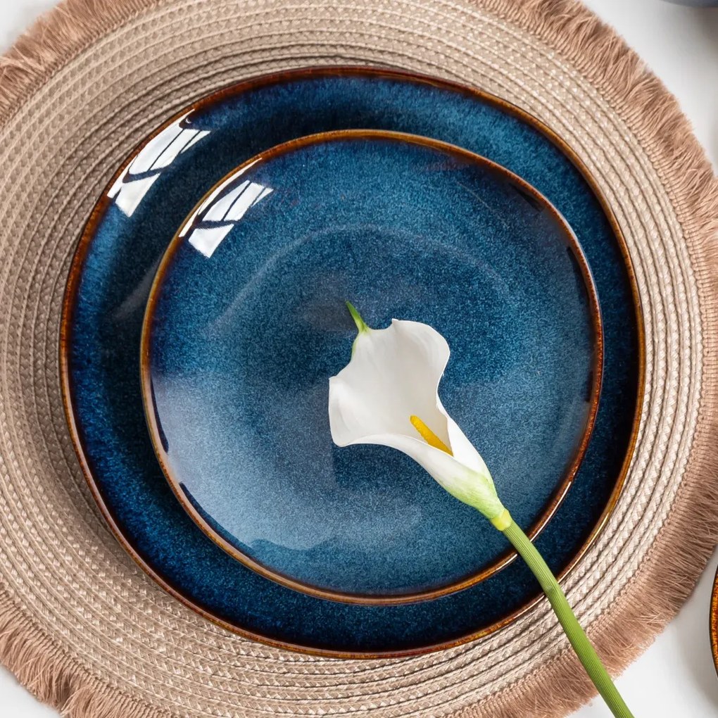 Altom Farfurie ceramică adâncă Reactive Navy Blue 25,5 cm