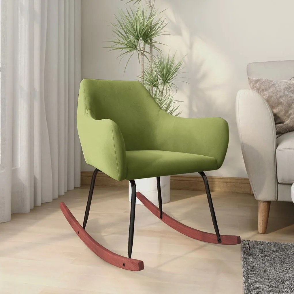 331021 vidaXL Scaun balansoar, verde deschis, catifea