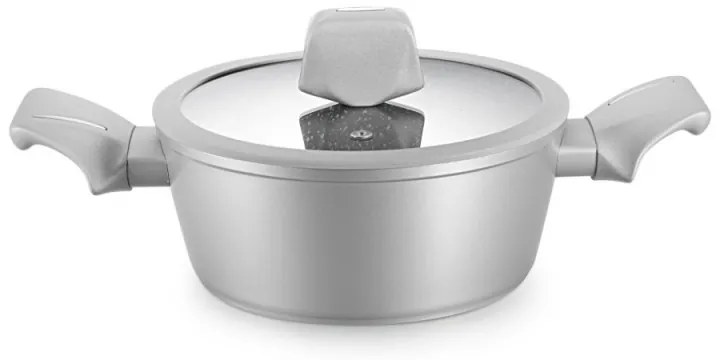 Set oale si tigai Royalty Line T010-Silver, Aluminiu, 10 piese, Acoperire marmura, Argintiu
