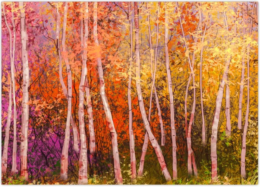 Tablou - Pădurea colorată (70x50 cm)