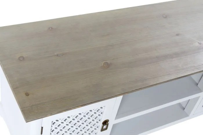 Comoda TV alba , din lemn de molid „Rustic Elegance”