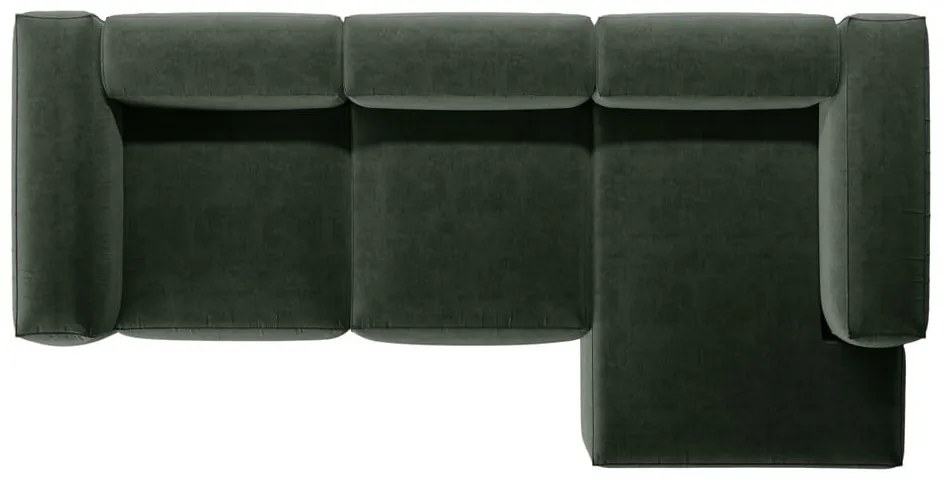 Colțar verde (cu colț pe partea dreaptă/cu șezlong) Bergamo – Cosmopolitan Design