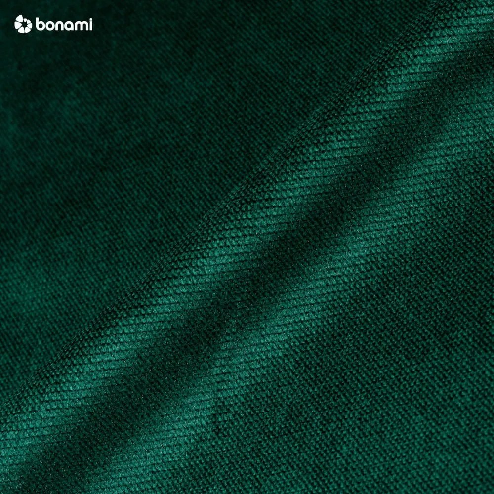 Colțar extensibil din catifea și șezlong pe partea dreaptă Bobochic Paris Hera Bis, verde