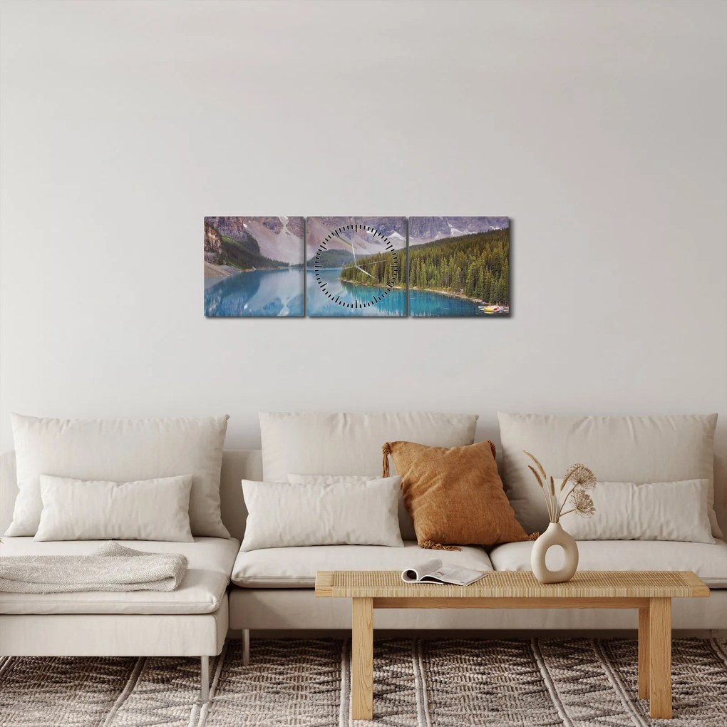 Tablou - Peisaj montan din Canada (cu ceas) (90x30 cm)
