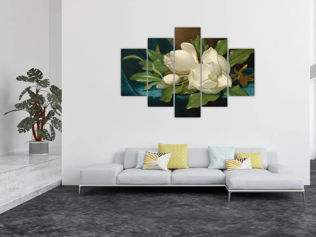 Tablou - Martin Johnson Heade, Giant Magnolias on a Blue Velvet Cloth, reproducere (150x105 cm)