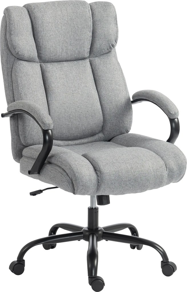 Vinsetto Scaun de birou ergonomic din material tip in, 220 kg, rotativ, reglabil pe înălțime, gri deschis | Aosom Romania