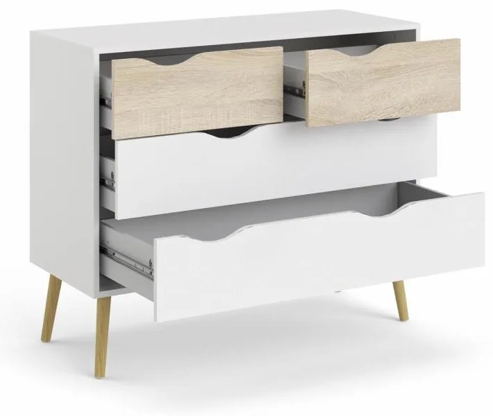 Comoda alba OSLO 75395 cu 4 sertare
