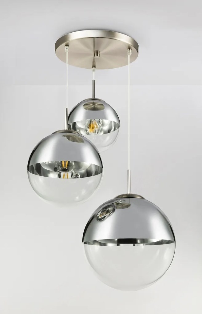 Lustra moderna cu 3 pendule VARUS nickel/crom 15851-3 GL