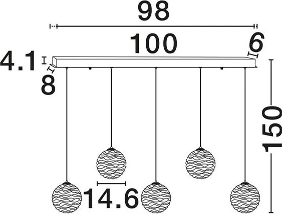 Lustra LED liniara design decorativ 3000K BLAZIK