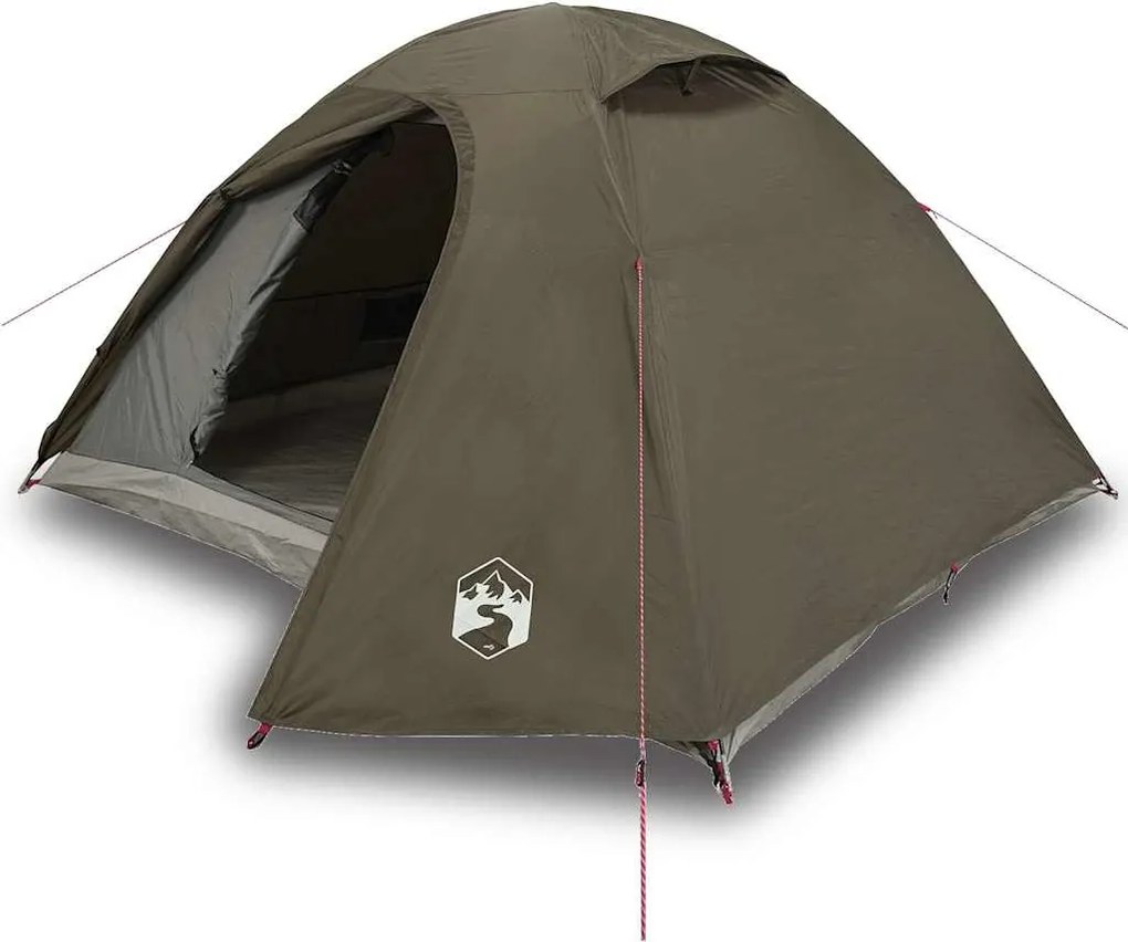 vidaXL Cort de camping cupolă pentru 4 persoane, maro, impermeabil