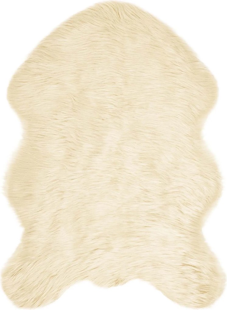 vidaXL Covor din Lână Faux Tafalla Crem 60 x 90 cm Poliester
