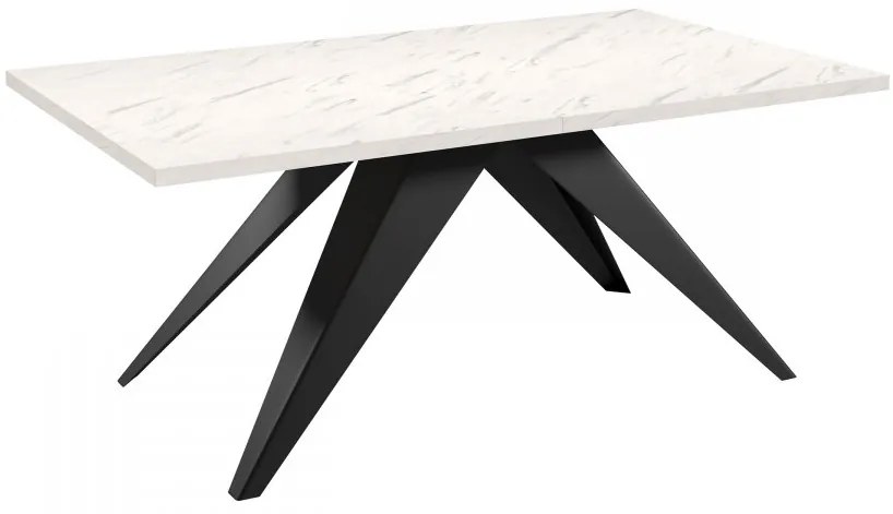 Masă sufragerie extensibilă Awalean 140 (Negru + Marmură bianco) (pentru 6-10 persoane). 1105360