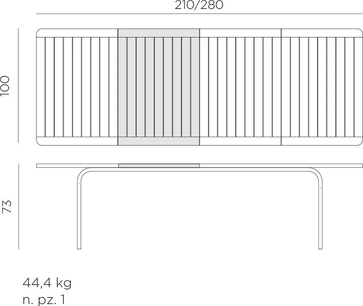 Masa Exterior Nardi - Alloro 210cm Extensibila