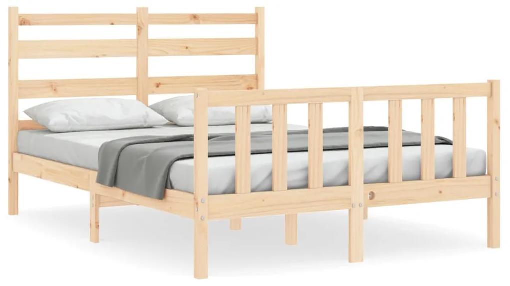 3192016 vidaXL Cadru de pat cu tăblie, 140x190 cm, lemn masiv