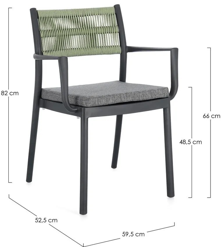 Scaune de grădină gri 4 buc. din plastic Alvin – Bizzotto