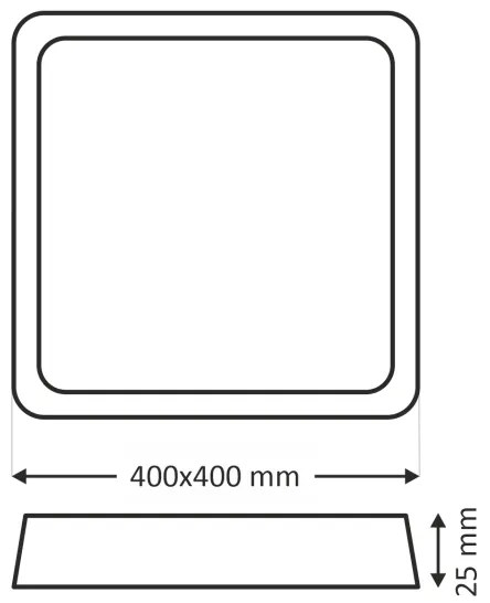 Plafonieră LED, 32W/230V, 3000/4000/6500K, 40x40 cm, bej