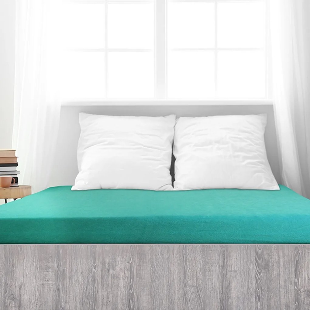Cearșaf de pat 4Homedin frotir Ideal verde turcoaz , 180 x 200 cm, 180 x 200 cm