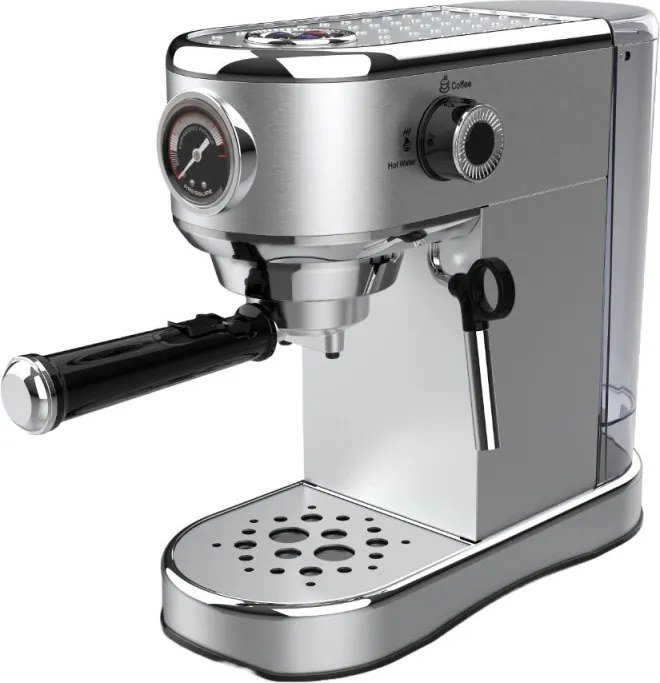 Resigilat: Espressor manual Oliver Voltz OV51171G, 1450W, 15 bar, 1 L, Standby, Oprire automata, Argintiu