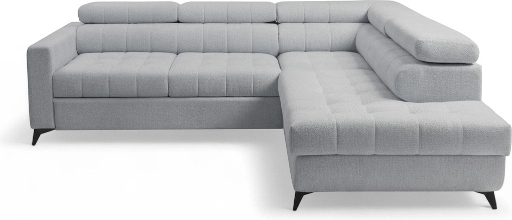 Colțar cu funcție de dormit Nardo L, extensibil, dreapta, - chenille gri deschis Vibe 85