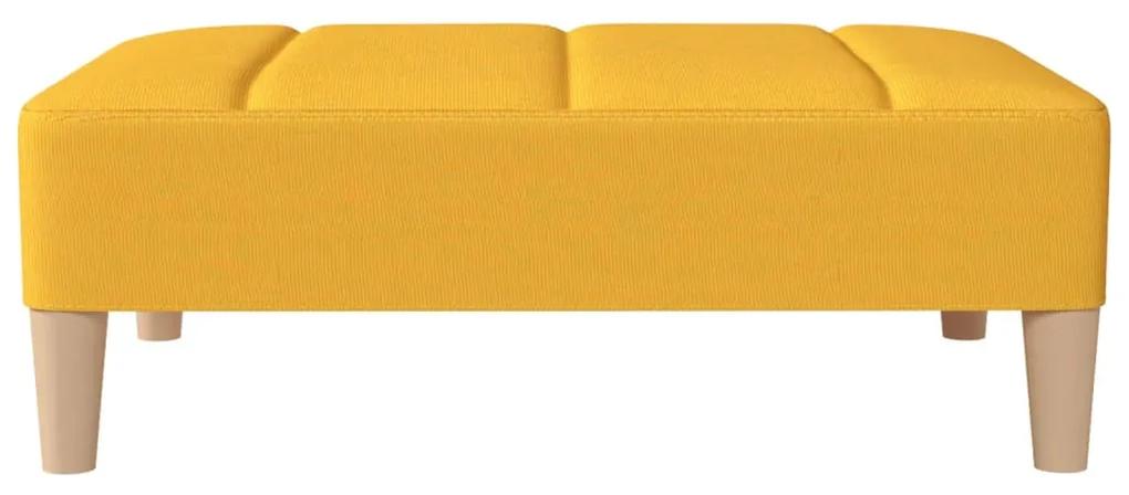 Canapea extensibila 2 locuri, cu taburet, galben, textil Galben, Cu scaunel pentru picioare