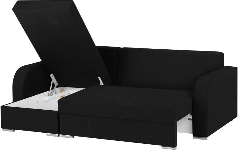 Colțar extensibil cu spațiu pentru depozitare Melart Louise, negru