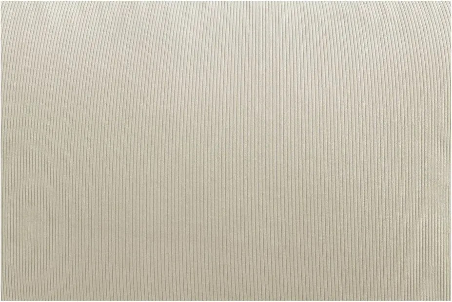 Fotoliu bean bag bej cu tapițerie din catifea reiată Lilibet – Bobochic Paris