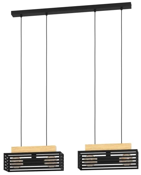 Lustră pe cablu Eglo 390164 CIDRAZ 4xE27/40W/230V negru/maro