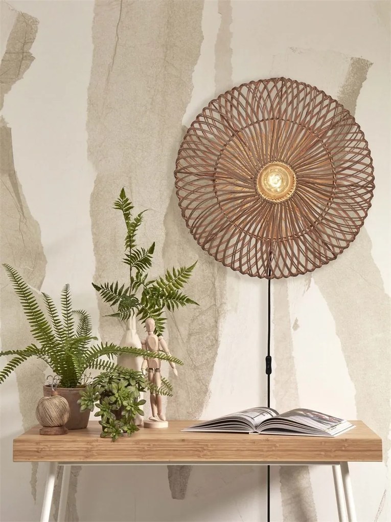 Aplica de perete eco din ratan Zanzibar flat 55cm L, nat