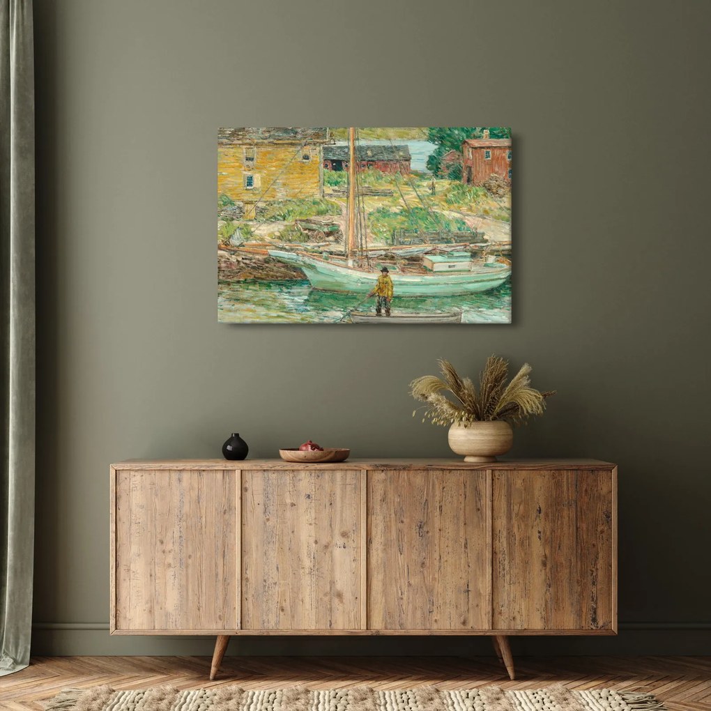 Tablou - Childe Hassam, Oyster Sloop, Cos Cob, reproducere (90x60 cm)