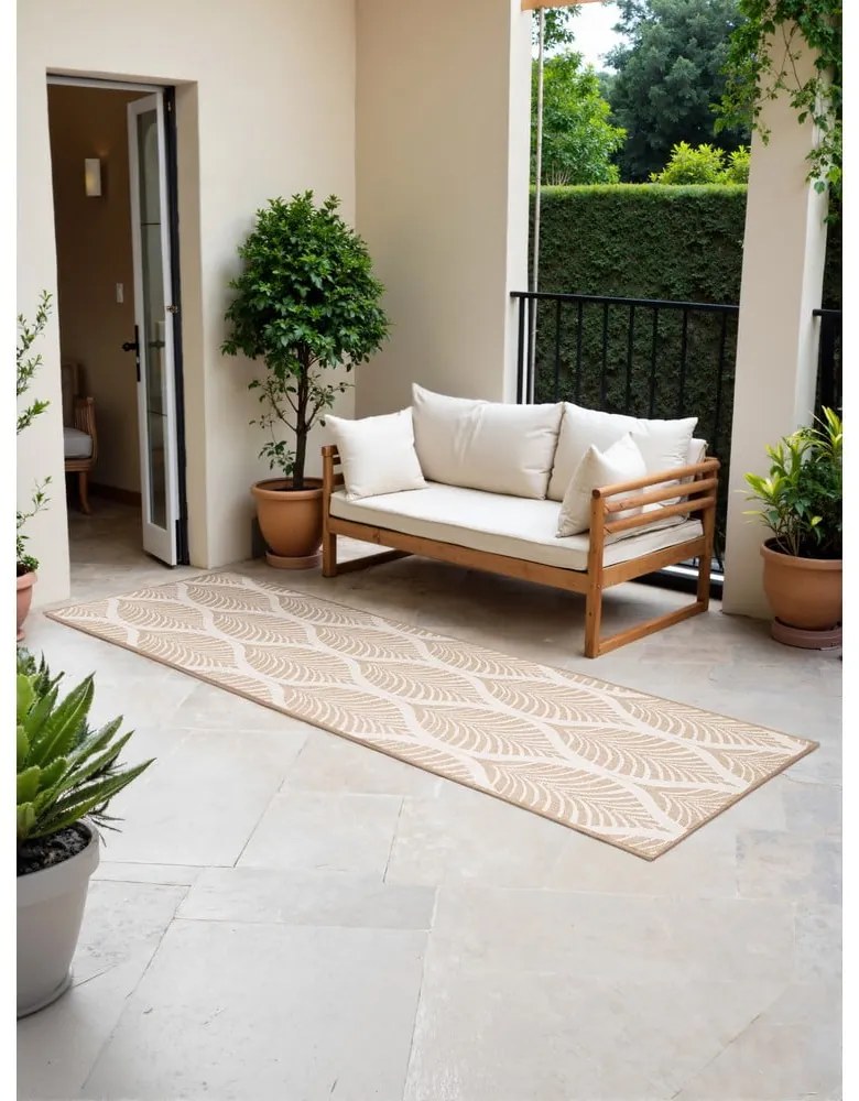Covor tip traversă pentru interior și exterior bej/fildeș 80x250 cm Duet Liora – NORTHRUGS