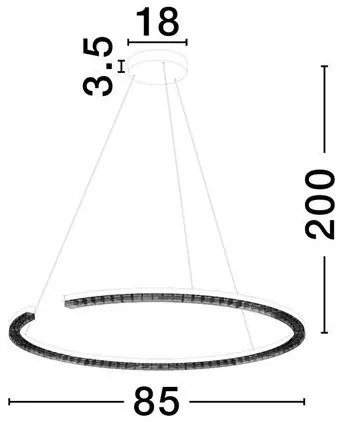 Lustra circulara aluminiu negru GREAMY D-85cm