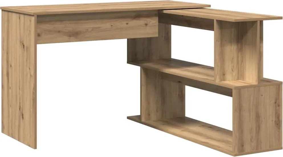 vidaXL Birou de colț, stejar artizanal, 200,5x50x76 cm, lemn prelucrat