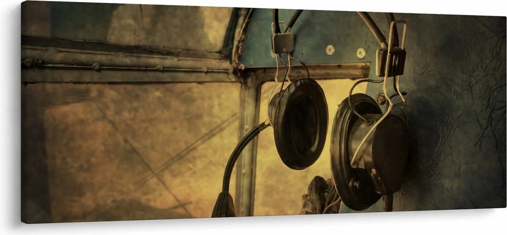 Tablou - Căști de avion de epocă (120x50 cm)