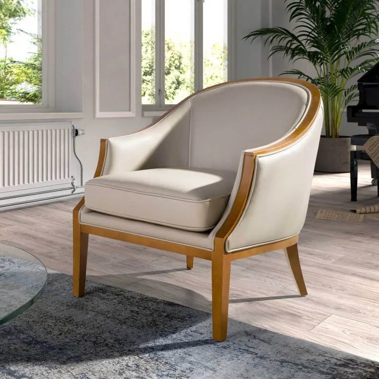 Fotoliu LUX cu design modern Grey Cowhide Leather