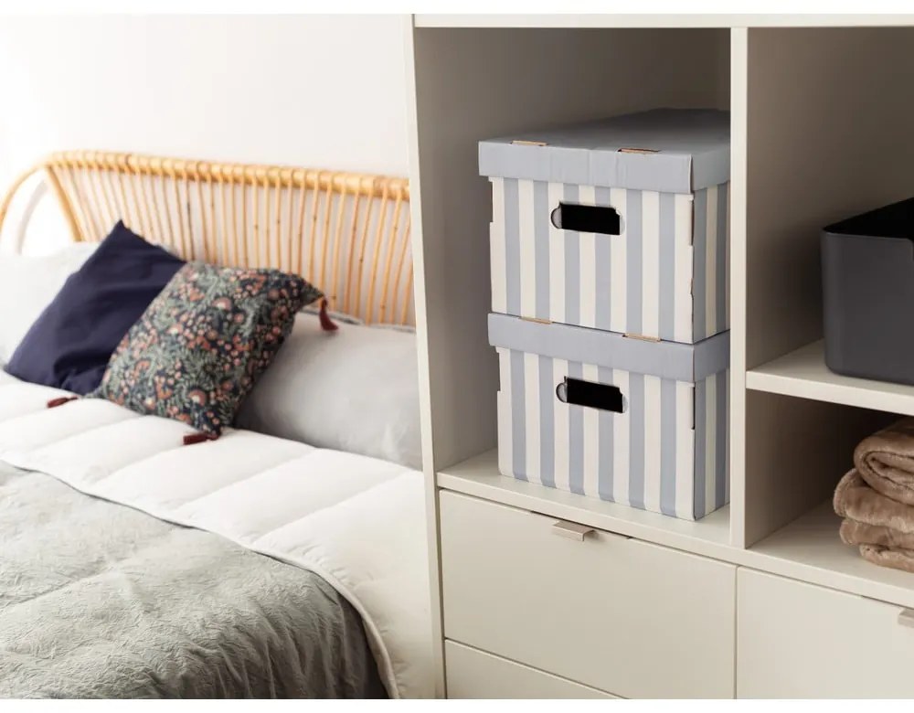 Cutii de depozitare din carton cu capac 2 buc. Stripes – Compactor