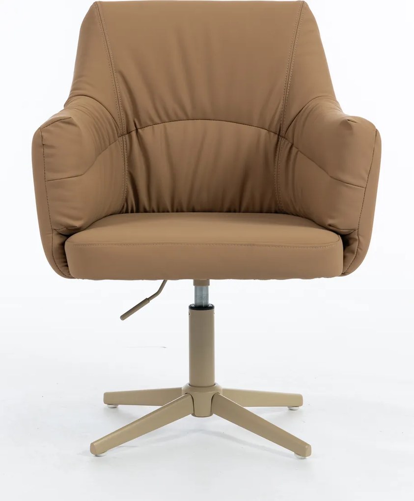 HR840CROSS Scaun Caramel Piele Ecologica Premium Soft cu Bază Crem