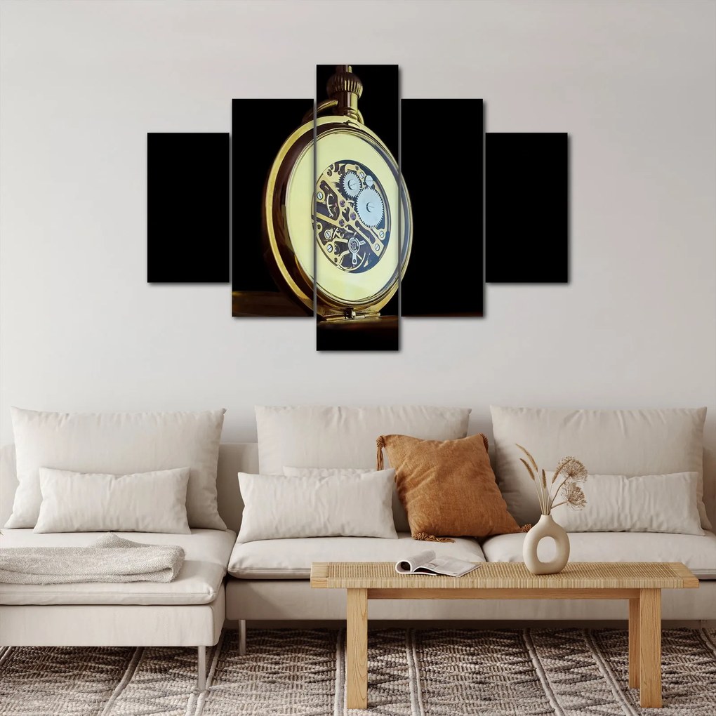 Tablou cu ceas de buzunar de aur (150x105 cm)