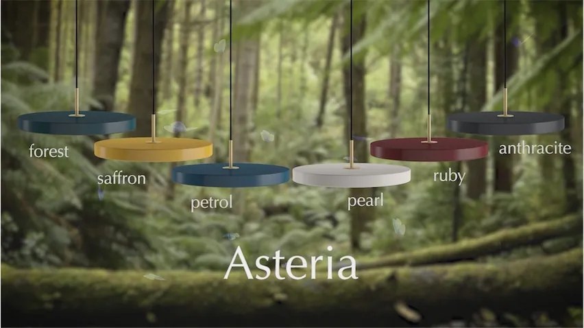 Lustra LED design scandinav Asteria medium - nuance mist/ auriu