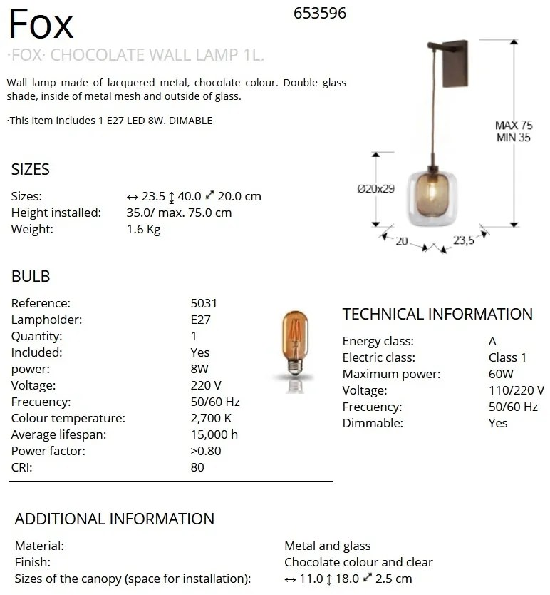 Aplica moderna dimabila Fox SV-653596